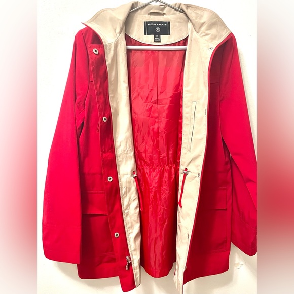 Portrait Women's Red Jacket Coat Adjustable with Pockets Size M - Picture 8 of 13